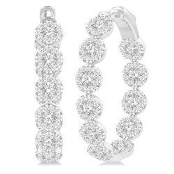 PhoVioLys 14K White Gold Diamond Anniversary Earrings