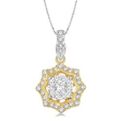 Hera Zaira Round Shape Halo Shine Bright Diamond Fashion Pendant