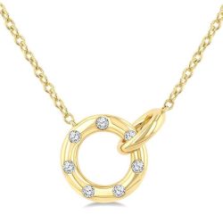 Sovereign Frost Circle Interlock Petite Diamond Fashion Pendant