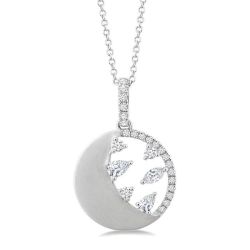 Orchid Evergreen Circle Half Moon Diamond Fashion Pendant