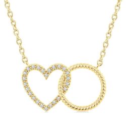 Heart Circle Interlock Petite Diamond Fashion Pendant