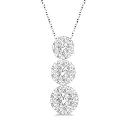 Riviera Laurel Round Shape Past Present & Future Shine Bright Essential Diamond Pendant