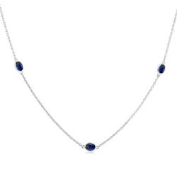 Luna Oval Shape Gemstone Station Necklace