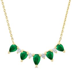Pear Shape Gemstone & Diamond Necklace