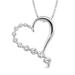 Lark Heart Shape Half Journey Diamond Fashion Pendant