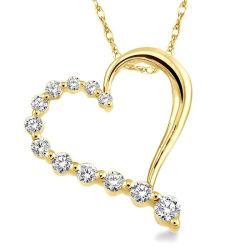 Quiana Zaira Heart Shape Half Journey Diamond Fashion Pendant