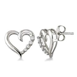LoEl 14K White Gold Diamond Earrings
