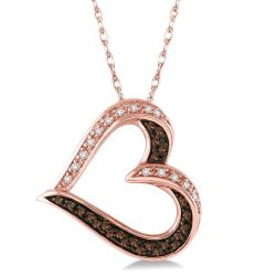 Heart Shape Champagne Diamond Pendant