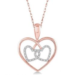 Twin Heart Shape Diamond Pendant