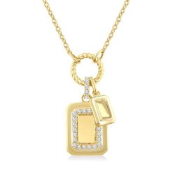 Emerald Shape Charm Diamond Fashion Pendant