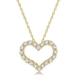 Amoria Diamond Heart Pendant in 14K Yellow Gold
