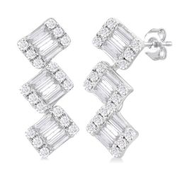 OraLoIon 14K White Gold Diamond Fashion Earrings
