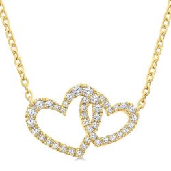 Frost Horizon Double Heart Shape Diamond Fashion Pendant