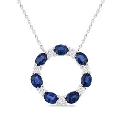 Aurora Circle Gemstone & Diamond Pendant