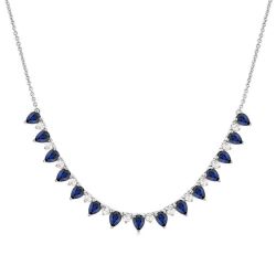 Seraph Pear Shape Gemstone & Diamond Tennis Necklace