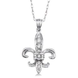  Fleur De Lis Diamond Pendant