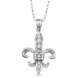 Fleur De Lis Diamond Pendant