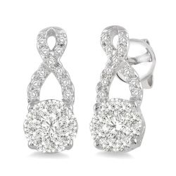ArVerVio PhoCaVer 14K White Gold Diamond Floral Earrings