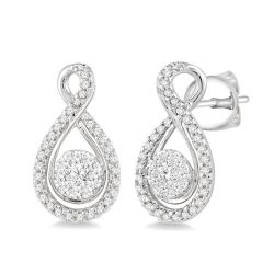 SolCelTh RaLysTh 14K White Gold Diamond Pave Earrings