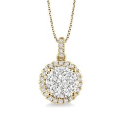 Cyra Tivoli Round Shape Halo Shine Bright Essential Diamond Pendant