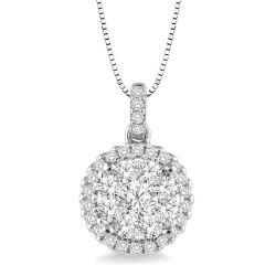 Jasper Echo Round Shape Halo Shine Bright Essential Diamond Pendant