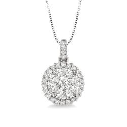 Zenith Juno Round Shape Halo Shine Bright Essential Diamond Pendant