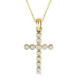 Cross Bezel Set Diamond Fashion Pendant