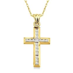 Willow Eclipse Channel Set Cross Diamond Fashion Pendant