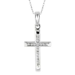 Channel Set Cross Diamond Fashion Pendant
