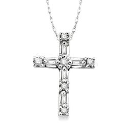 Vellum Saffron Cross Diamond Fashion Pendant