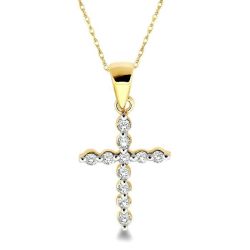 Ophelia Horizon Cross Petite Diamond Fashion Pendant