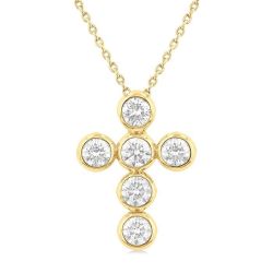 Laurel Nova 6 Stone Bezel Cross Diamond Fashion Pendant