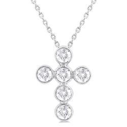 Cypress Hera 6 Stone Bezel Cross Diamond Fashion Pendant