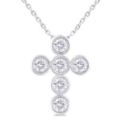 Harrier Zinnia 6 Stone Bezel Cross Diamond Fashion Pendant
