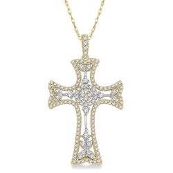 Lyric Fen Cross Halo Diamond Fashion Pendant