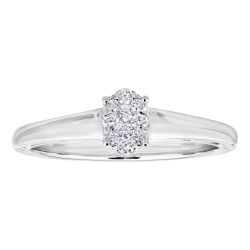 Diamond Oval Shaped Cluster Engagement Ring