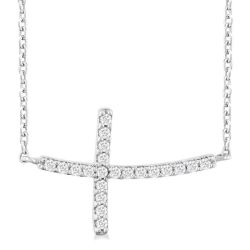 Serenade  Sideway Cross Petite Diamond Fashion Pendant