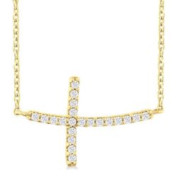 Zenith Raven Sideway Cross Petite Diamond Fashion Pendant