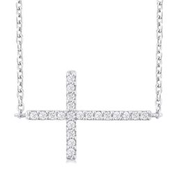 Isolde Umbria Sideway Cross Petite Diamond Fashion Pendant