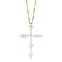 Wynn Maia Marquise Shape 6 Stone Cross Diamond Fashion Pendant