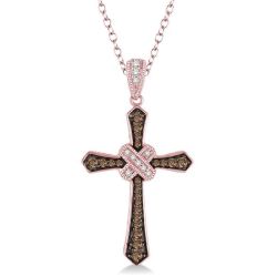 Cross Champagne Diamond Fashion Pendant