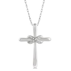 Aquila Yvaine Infinity Cross Petite Diamond Fashion Pendant