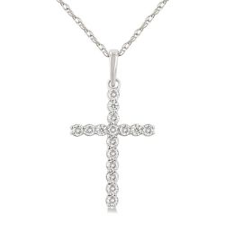 Frost Evadne Cross Diamond Fashion Pendant