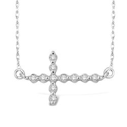 Finesse Bramble Sideway Cross Diamond Fashion Pendant