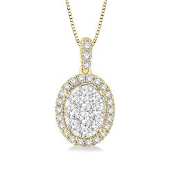 Aster Chantilly Oval Shape Halo Shine Bright Essential Diamond Pendant