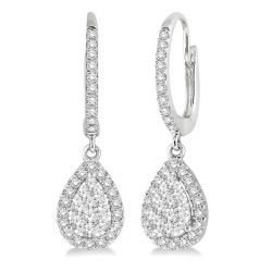 PhoAe 14K White Gold Diamond Earrings