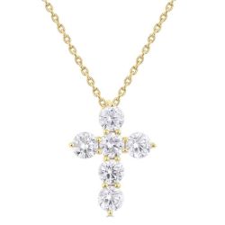 Quince Clover 6 Stone Cross Diamond Fashion Pendant