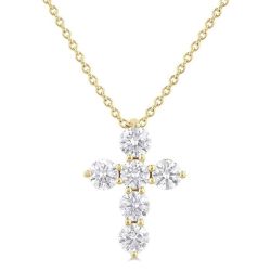 Celestia Fen 6 Stone Cross Diamond Fashion Pendant