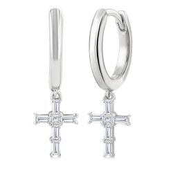 MirNoVio 14K White Gold Diamond Fashion Earrings