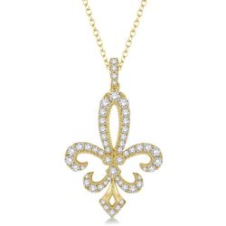 Zephyr Nettle Fleur De Lis Diamond Pendant